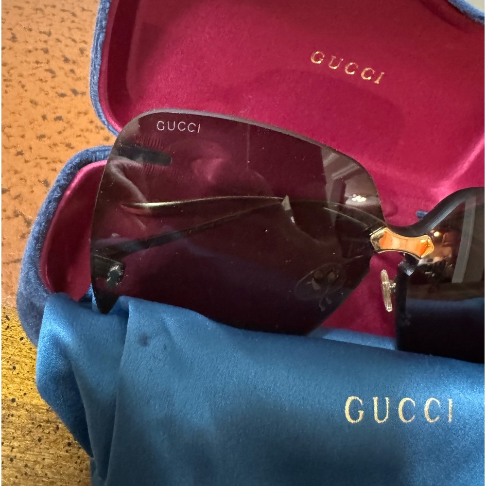 Gucci oversized rimless sunglasses - Picture 7 of 8